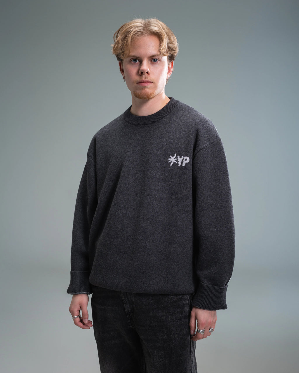 Dark Grey Knitted Sweater